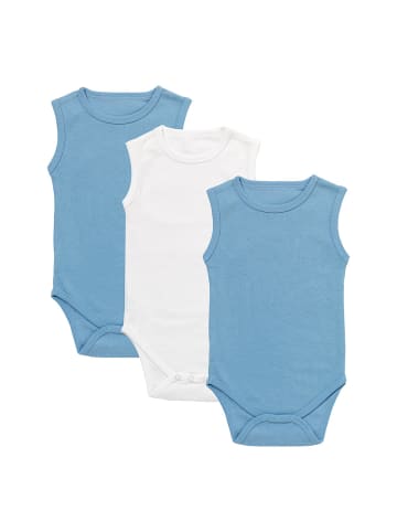 Schlummersack Baby-Bodys ärmellos 3er-Pack in Blau