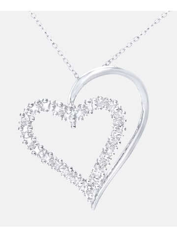 Diamant L'éternel Halskette mit Anhänger aus 375 Weißgold mit Diamant Herz-Design