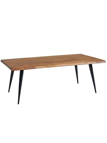 KADIMA DESIGN Couchtisch 110x60x40 cm Massivholz Sofatisch mit Baumkante