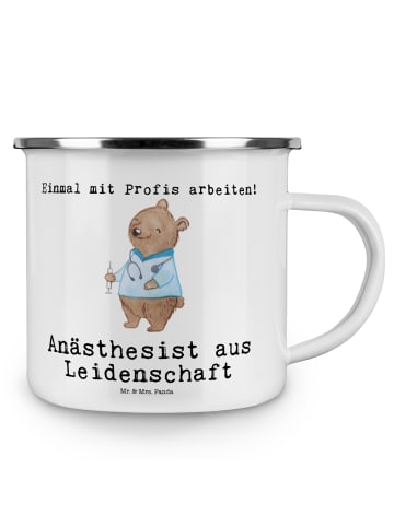 Mr. & Mrs. Panda Emaille Tasse Anästhesist Leidenschaft mit Spruch in Weiß