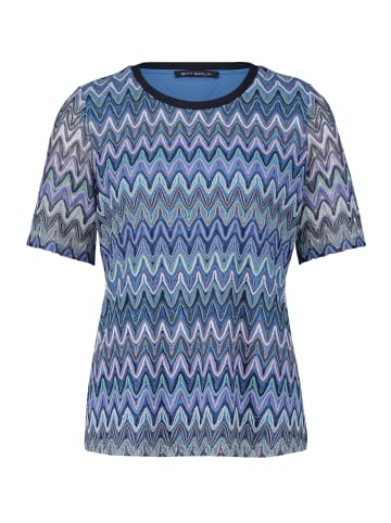 Betty Barclay Spitzenshirt mit Rippbündchen in Blue/ Dark-Blue