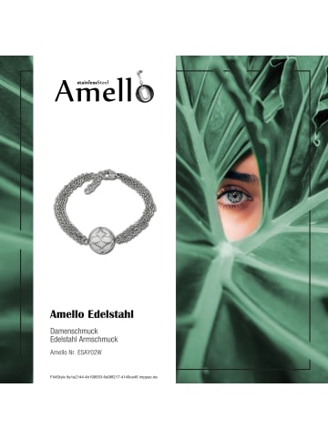 Amello Armband Edelstahl, glanz ca. 18,0cm Kugel mit Achat