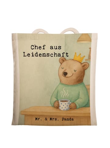 Mr. & Mrs. Panda Einkaufstasche Chef Leidenschaft Design mit Spruch in Weiß