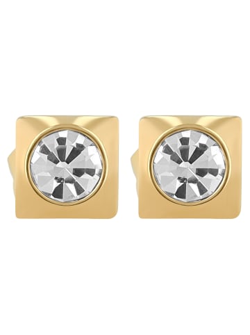 Adeliás Damen Ohrringe – Ohrstecker aus Edelstahl mit Strass Steinchen in gold