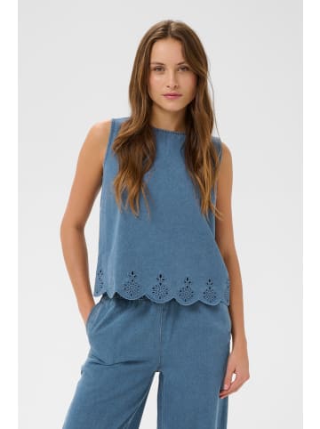 SAINT TROPEZ Ärmellose Bluse RozlynnSZ Gerade Passform in Medium Blue Denim
