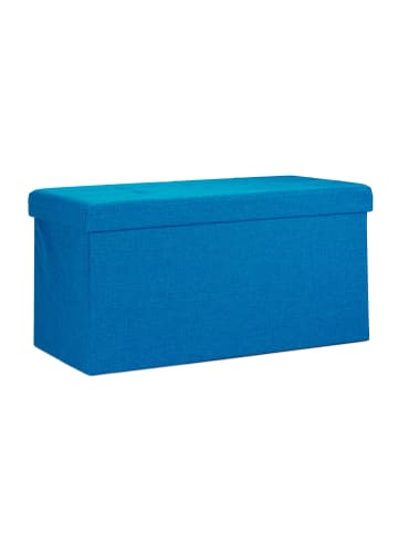 relaxdays Faltbare Sitzbank in Blau - (B)76 x (H)38 x (T)38 cm