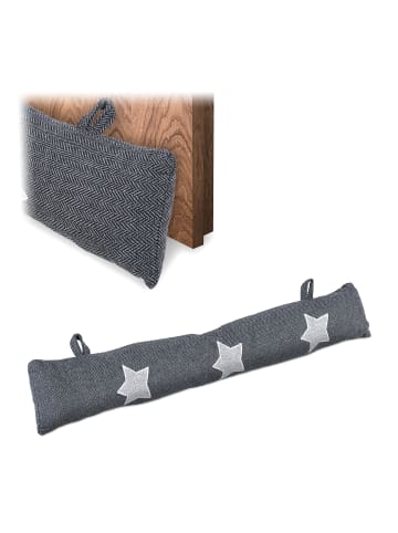 relaxdays 2 x Zugluftstopper "Stern" in Grau - 76 cm