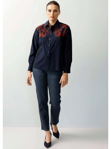 Alba Moda Hemdbluse mit Stickerei-Akzenten in marine