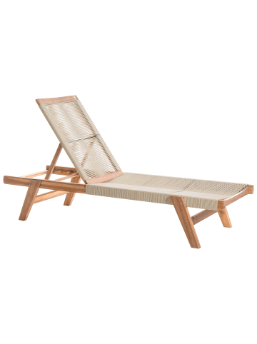 Beliani Gartenliege PROSSEDI in Beige/Braun - (W) 64 x (H) 35 x (L) 190 cm