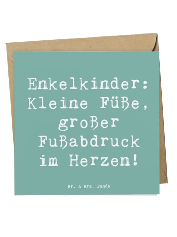 Mr. & Mrs. Panda Deluxe Karte Spruch Enkelkinder Fußabdruck mit ... in Meeresbrise