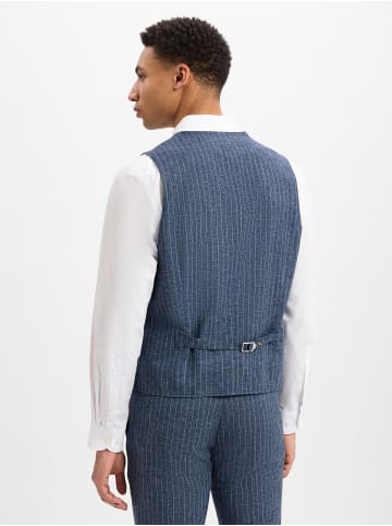 Roy Robson Weste in blau ecru - 0001