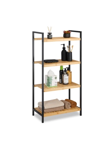 relaxdays Bambusregal in Natur - (B)50,5 x (H)97 x (T)27 cm