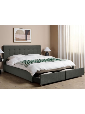Beliani Doppelbett LA ROCHELLE in Grau/Schwarz - (W) 193 x (H) 109 x (L) 213 cm