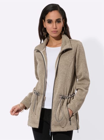 creation L Strickfleecejacke in sand-graphit