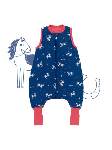 Schlummersack Schlafsack mit Füßen und umklappbaren Bündchen 1.0 TOG in Blau