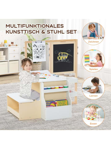 COSTWAY 6 in 1 Standtafel Set ab 3 Jahren in Weiß