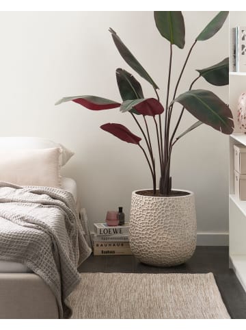 Beliani Outdoor Blumentopf QIYUN in Beige - (W) 41 x (H) 43 x (L) 41 cm