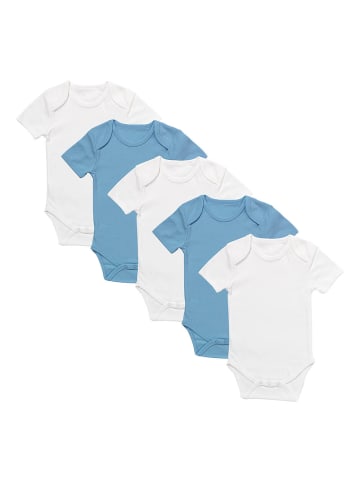 Schlummersack Baby-Bodys kurzarm 5er-Pack in Blau