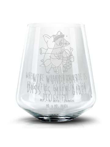 Mr. & Mrs. Panda Whiskyglas Glühschwein Smörle mit Spruch in Transparent
