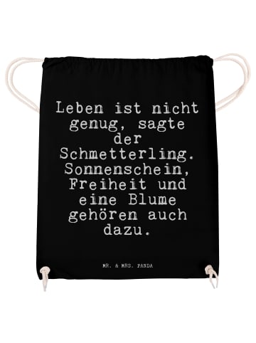 Mr. & Mrs. Panda Sportbeutel Leben ist nicht genug,... mit Spruch in Schwarz