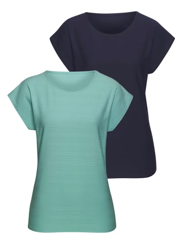 Vivance by Lascana Kurzarmshirt in smaragd, navy