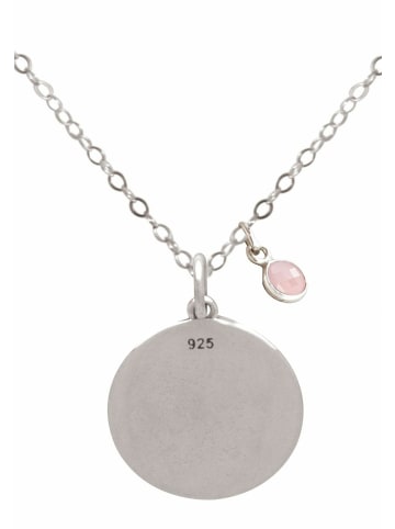 Gemshine Kette mit Anhänger ADVENTURE AVAITS ROSENQUARZ in silver coloured