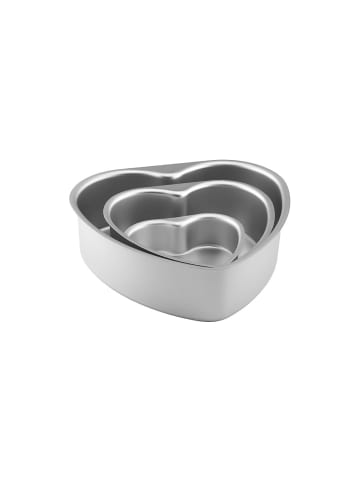 COFI 1453 3-teiliges Herz-Kuchenform Set – Perfekt für besondere Anlässe in Silber