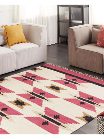 Beliani Kelim GARNI in Bunt/Rot/Beige - (W) 200 x (L) 300 cm