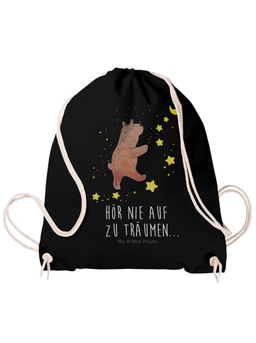 Mr. & Mrs. Panda Jutebeutel Bär Träume mit Spruch in Schwarz