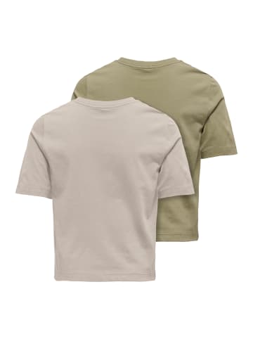 KIDS ONLY T- Shirt 'Loise Life' 2er Pack in grau