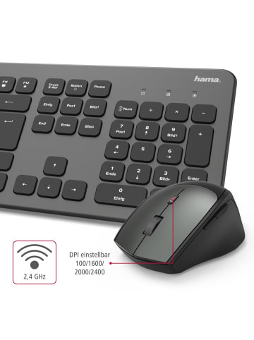 Hama KMW-700, Anthrazit, QWERTZ in Schwarz