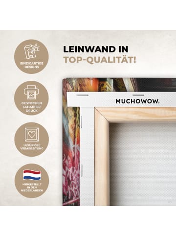 MuchoWow Leinwand bilder Bunte Treppe (BxH)