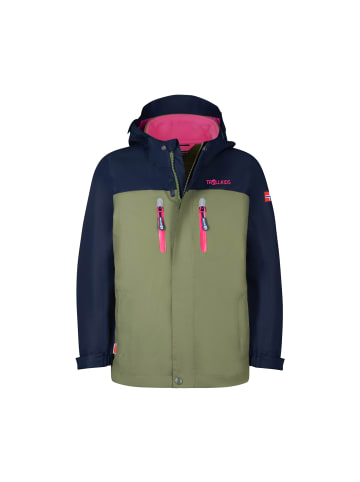 Trollkids 3 in 1 Jacke "Bryggen" in Marine/Dunkle Olive/Hellmagenta