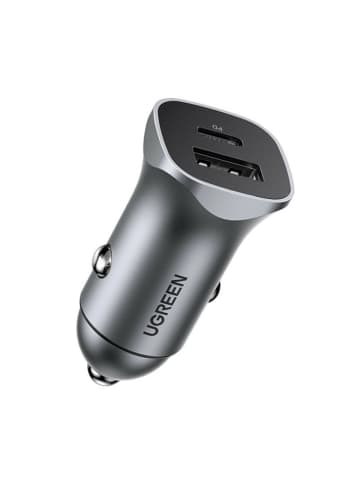 Ugreen Autoladegerät USB Type C / USB 24W Power Delivery Quick Charge in Grau in Grau