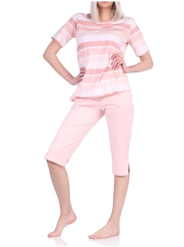 NORMANN Capri Schlafanzug kurzarm Pyjama - 72634 in rosa