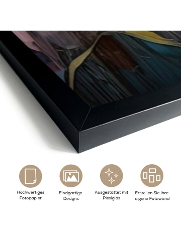 OnlyWow Poster mit Leiste Bunte Blumen