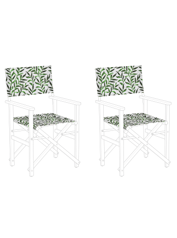 Beliani 2er-Set Stoffbezug CINE in Grün/Weiß