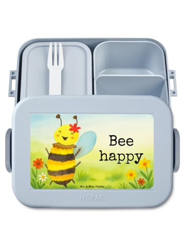 Mr. & Mrs. Panda MEPAL Bentobox Biene Happy Design mit Spruch in Blau Pastell