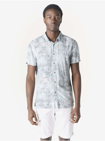 KOROSHI Herren kurzarm-viskosehemd in grun