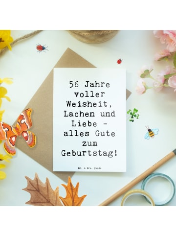 Mr. & Mrs. Panda Glückwunschkarte Spruch 56. Geburtstag mit Spruch in Weiß