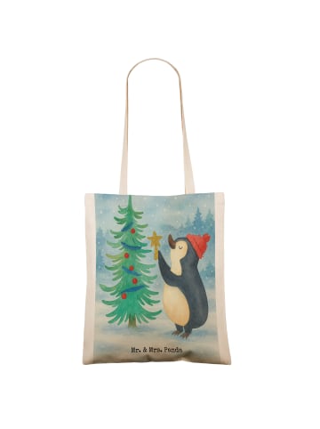 Mr. & Mrs. Panda Strandtasche Pinguin Weihnachtsbaum Design ohne... in Weiß