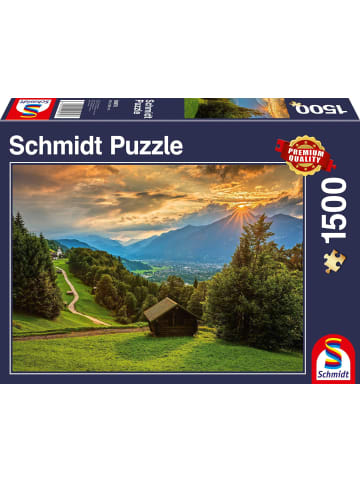 Schmidt Spiele Sonnenuntergang über dem Bergdorf Wamberg Puzzle 1.500 Teile |...