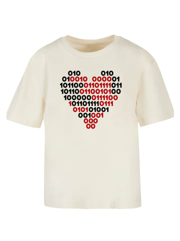 F4NT4STIC Tee I love you Binary Code Herz in Whitesand