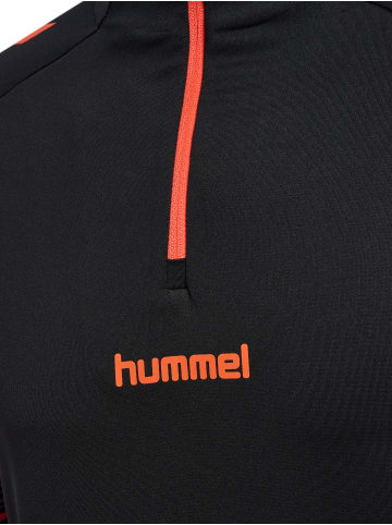 Hummel Halbreißverschluss Sweatshirt Daumenlöcher Hmlblaze Erwachsene in BLACK/ORANGE