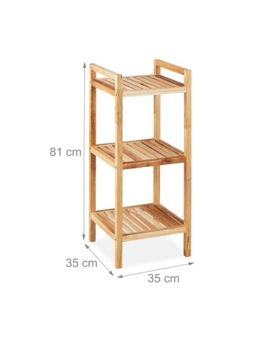 relaxdays Badregal in Natur - (B)35 x (H)81 x (T)35 cm