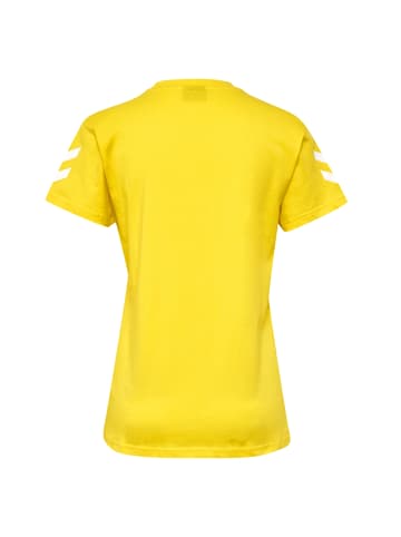 Hummel Logo T-Shirt Kurzarm Top aus Baumwolle HMLGO in Gelb