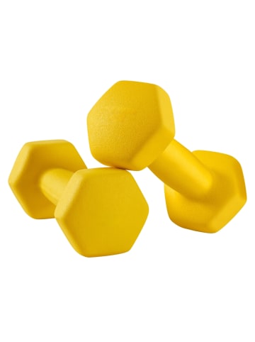 SONGMICS 2er-Set: Kurzhantel Stefan in Gelb - (B)6.5 x (H)6 x (T)13.5 cm