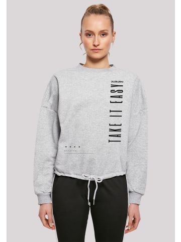 F4NT4STIC Oversize Sweatshirt Take It Easy in grau meliert