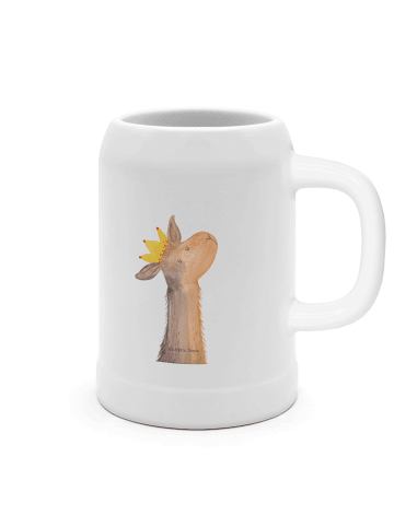 Mr. & Mrs. Panda Krug Lamakopf König ohne Spruch in Weiß