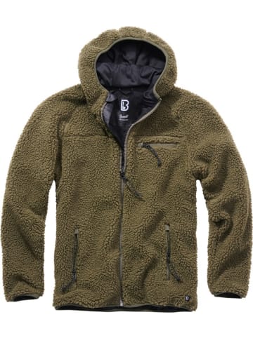 Brandit Fleecejacke/Fleecepullover "Teddyfleece Worker Jacket" in Grün